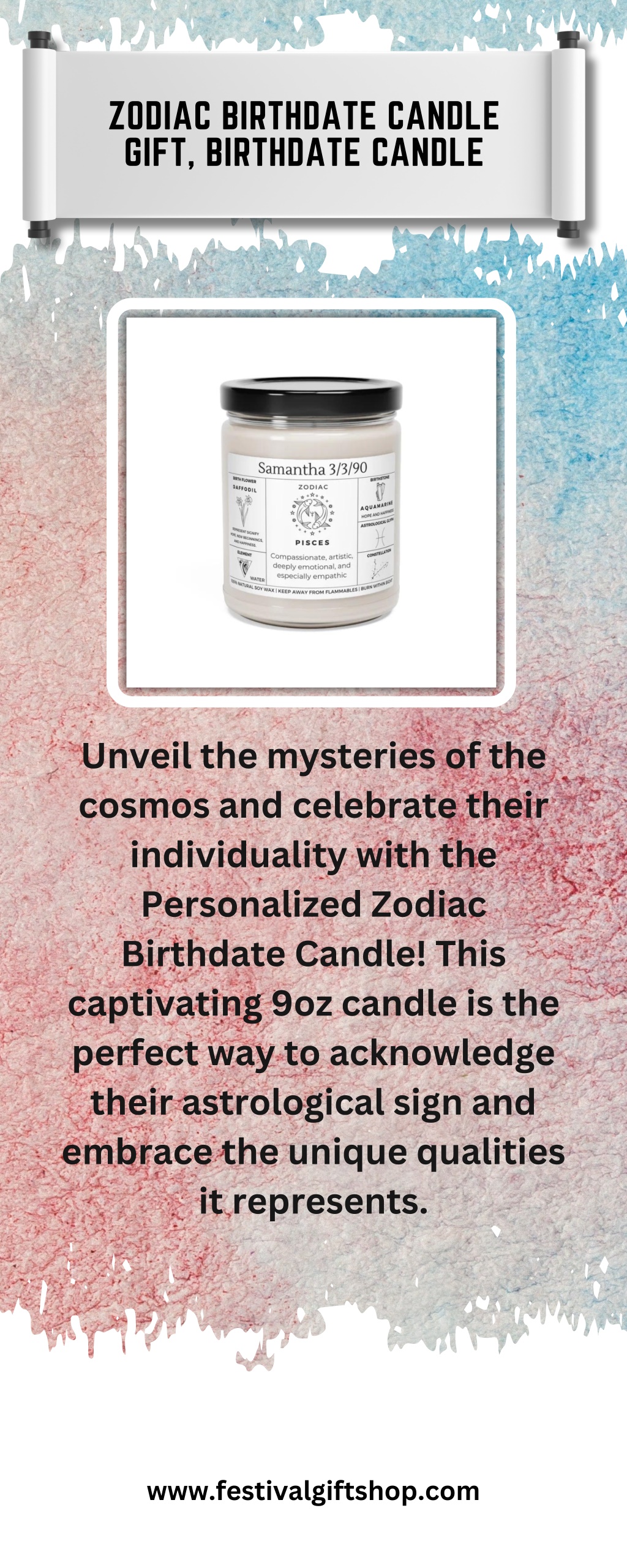 zodiac birthdate candle gift birthdate candle l.w