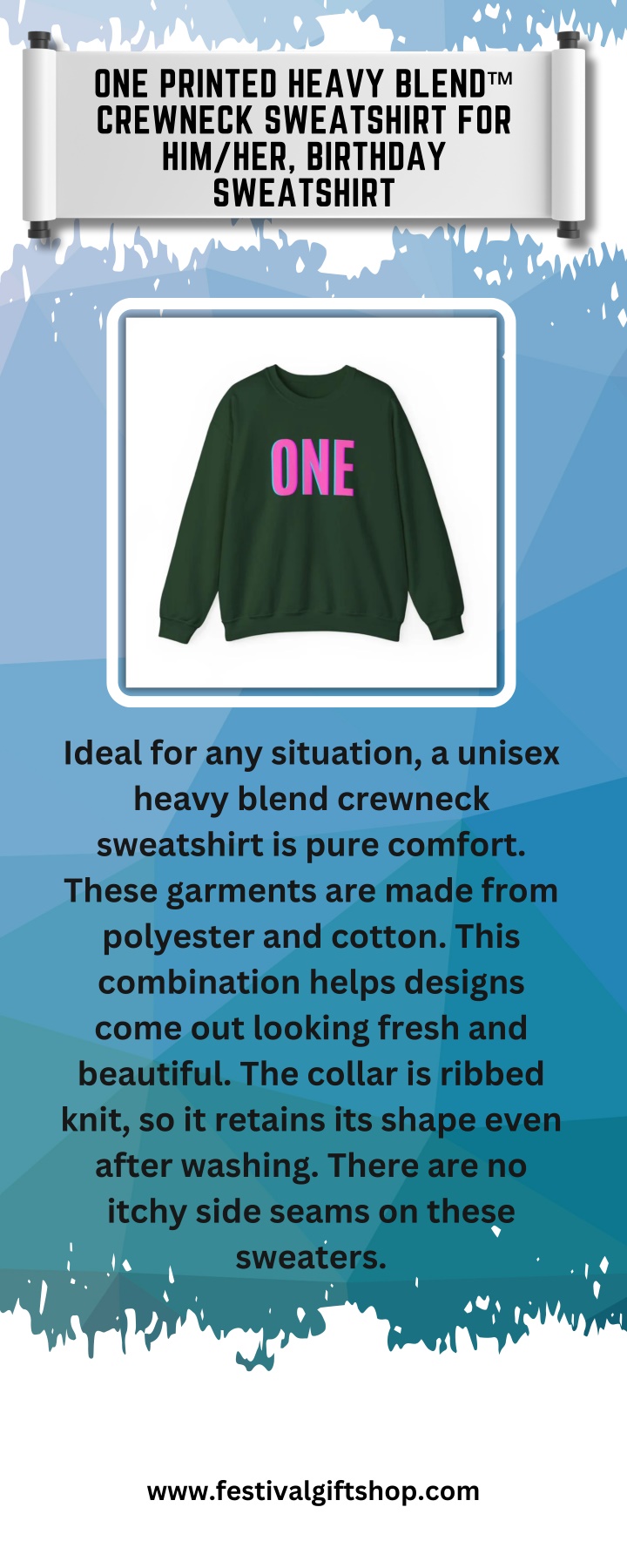 one printed heavy blend crewneck sweatshirt n.w