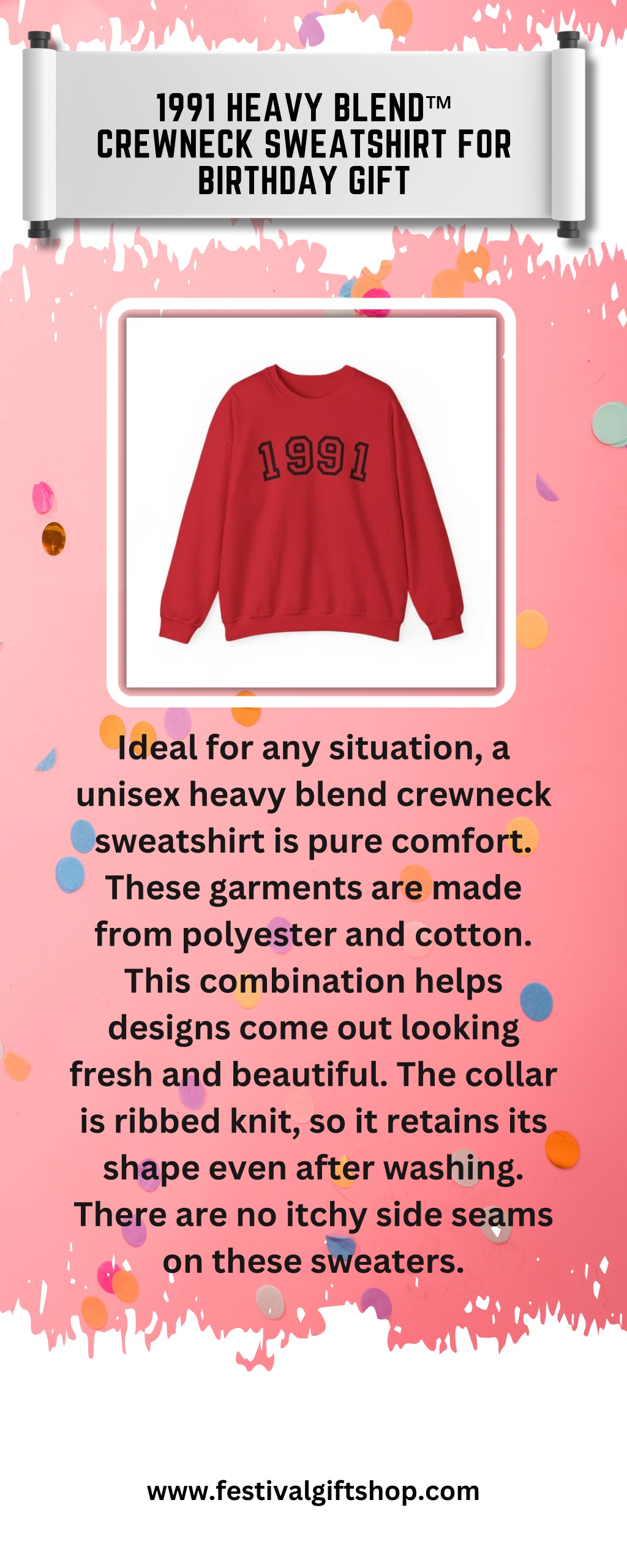 1991 heavy blend crewneck sweatshirt for birthday l.w
