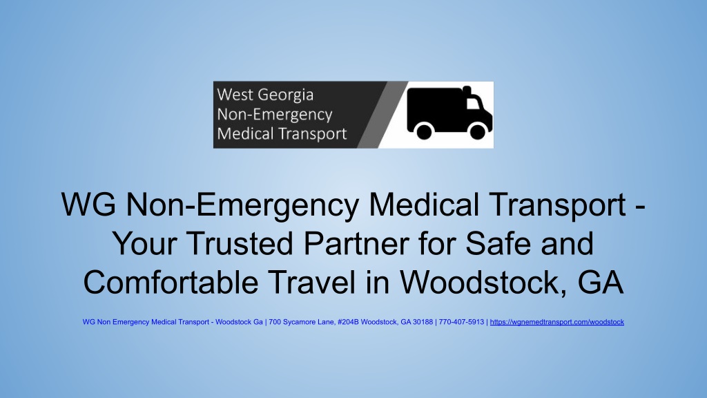 wg non emergency medical transport your trusted l.w