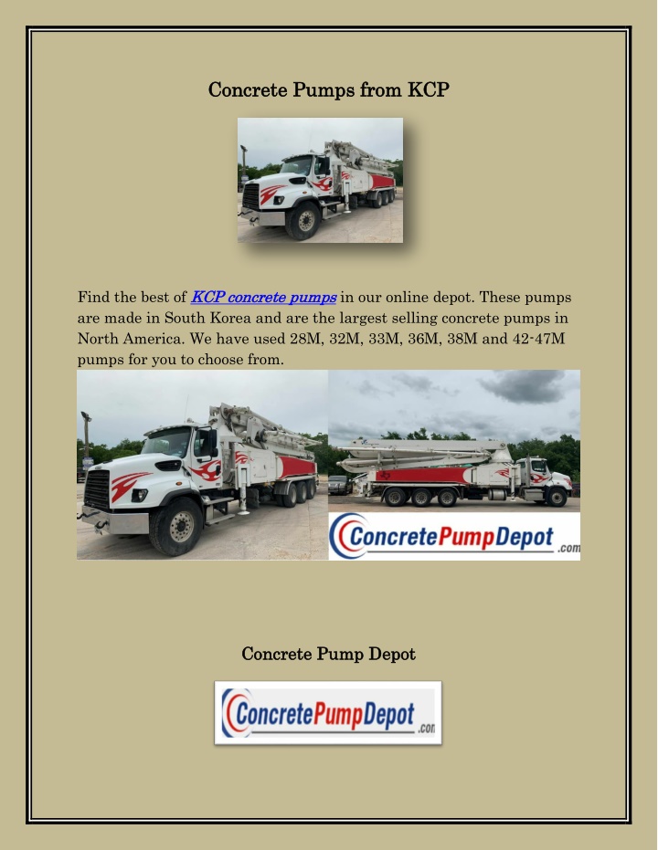 conc concrete pu rete pump n.w