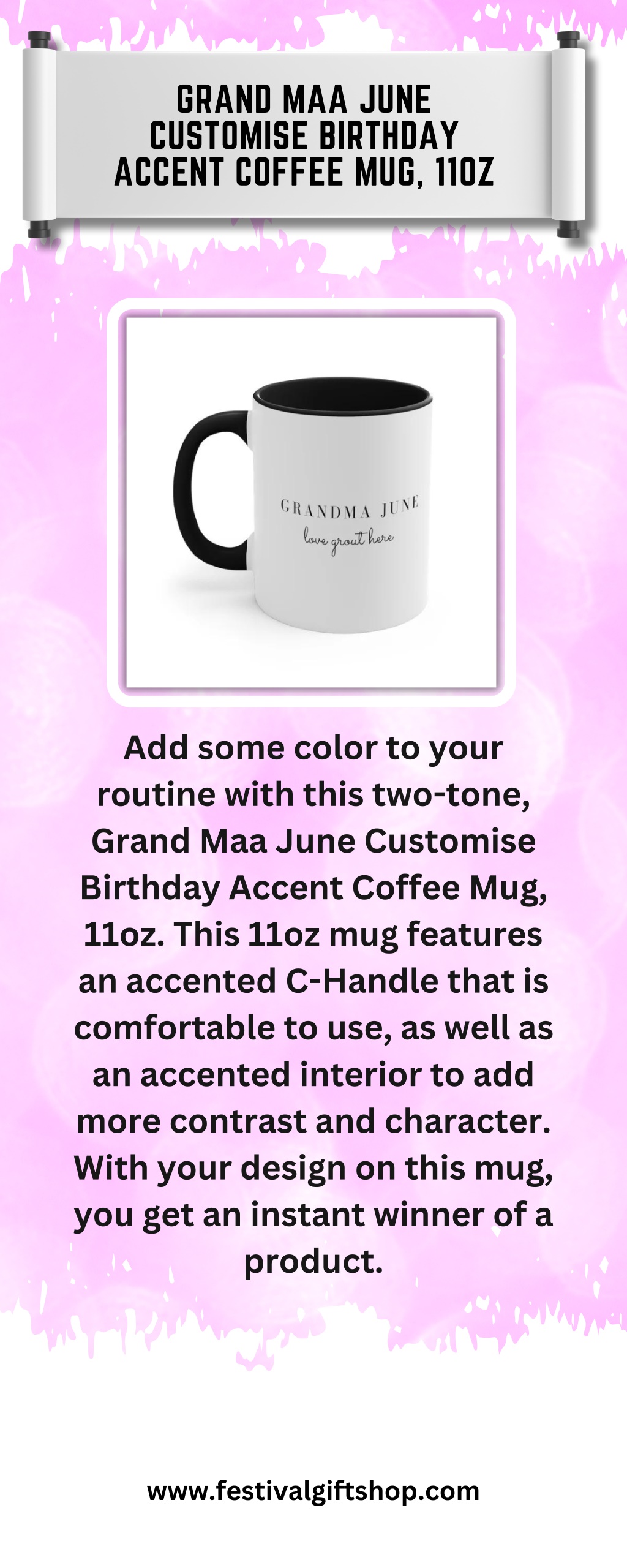 grand maa june customise birthday accent coffee l.w