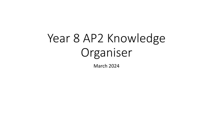 Year 8 AP2 Knowledge Organiser - March 2024