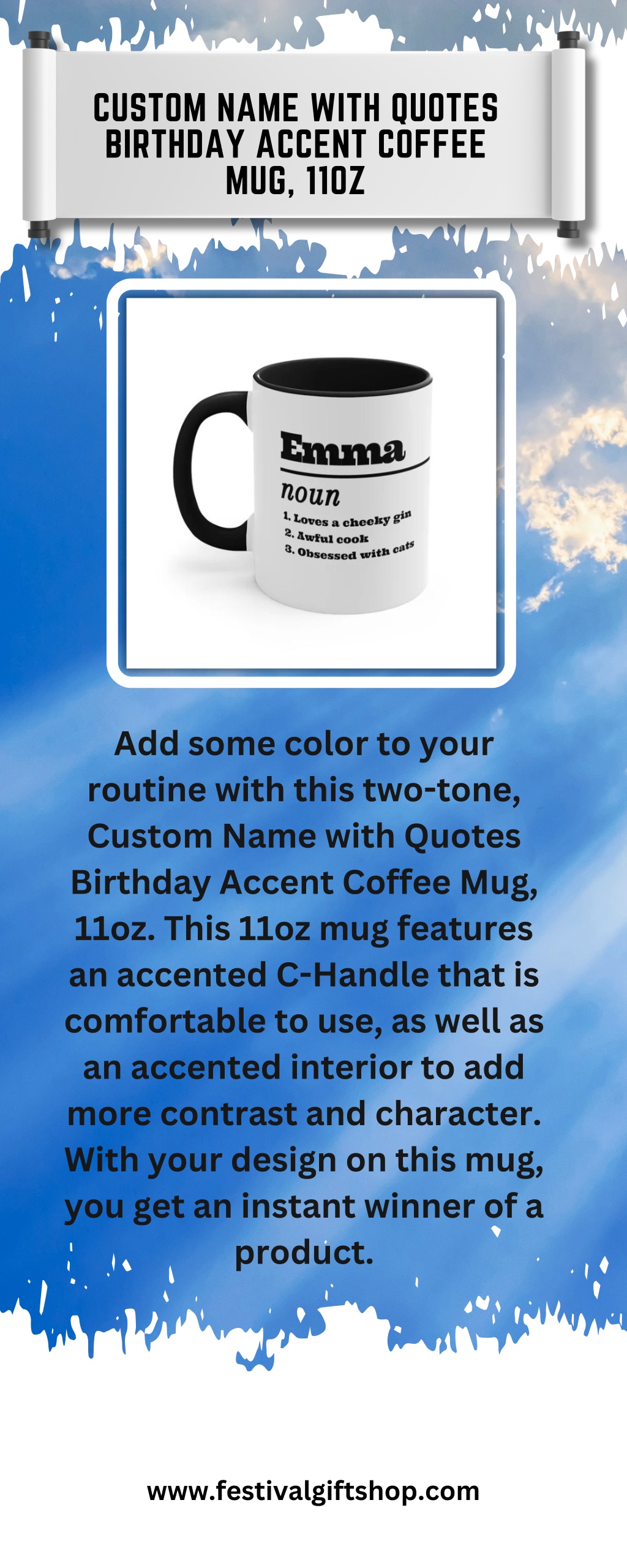 custom name with quotes birthday accent coffee l.w