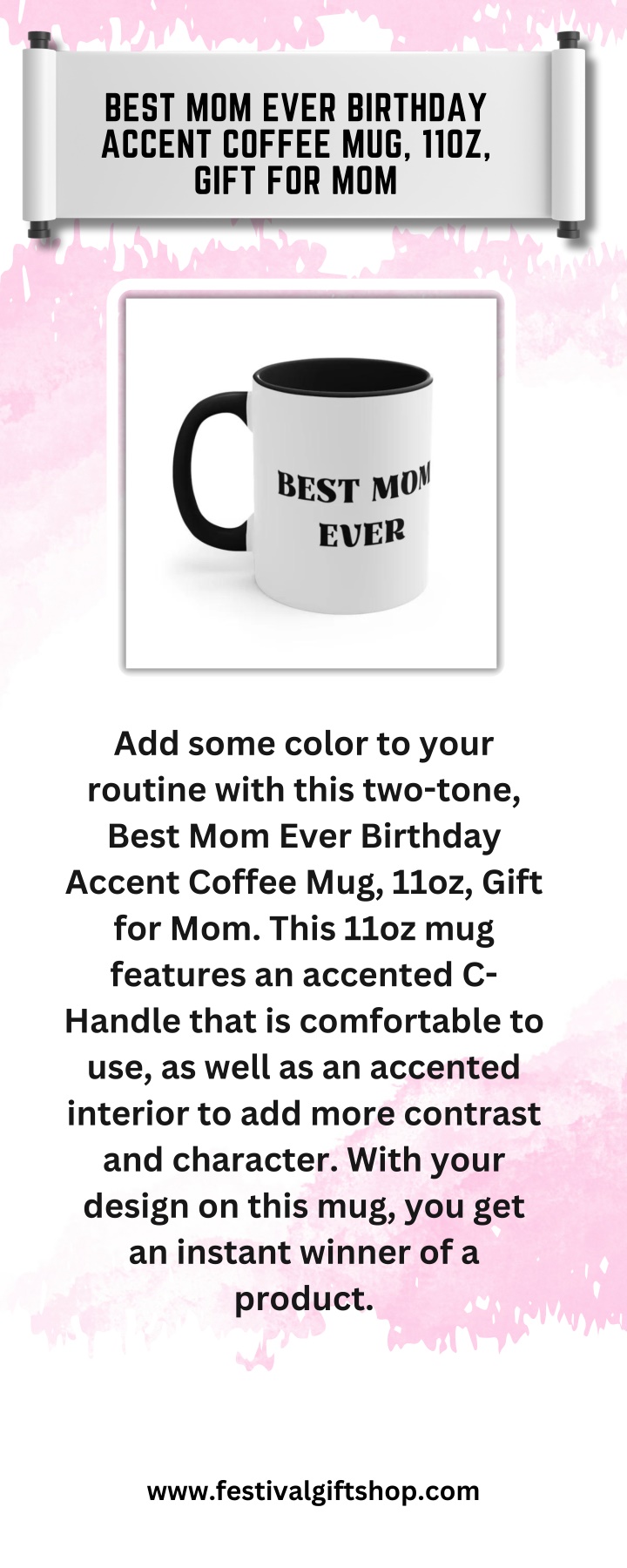 best mom ever birthday accent coffee mug 11oz n.w