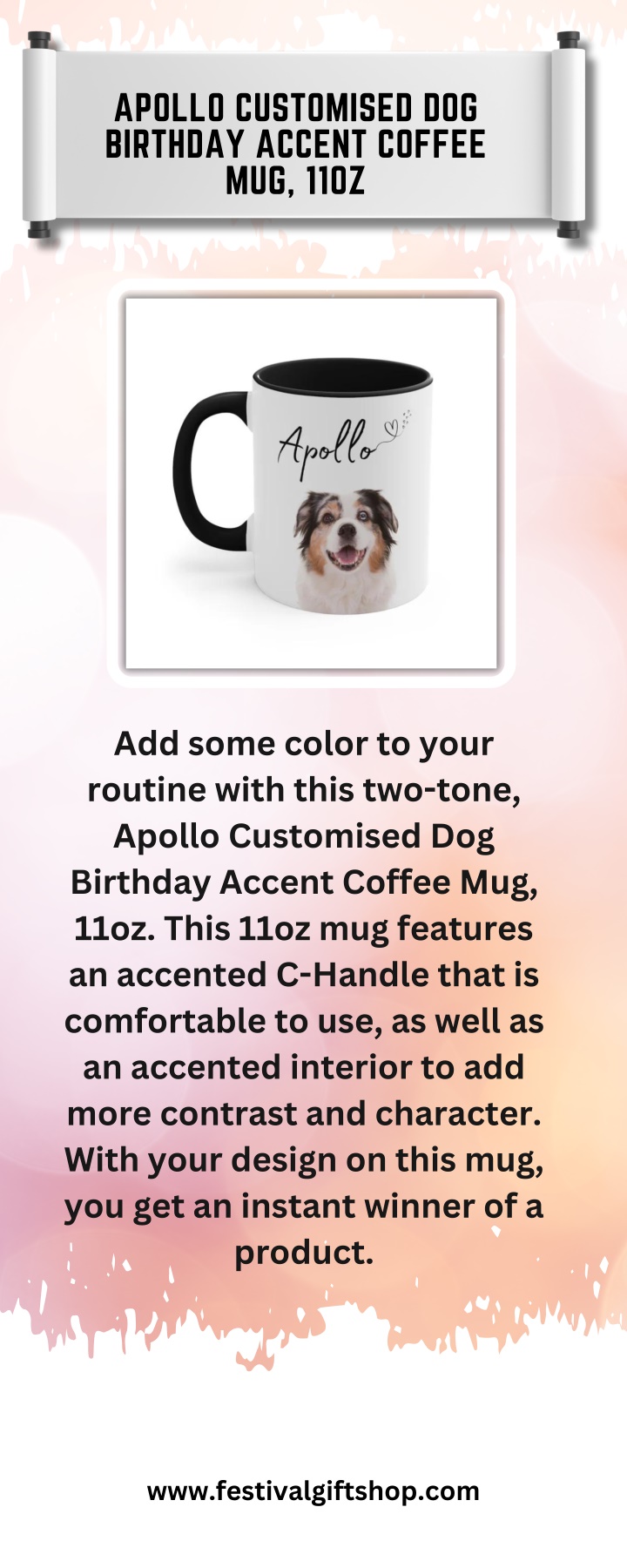 apollo customised dog birthday accent coffee n.w