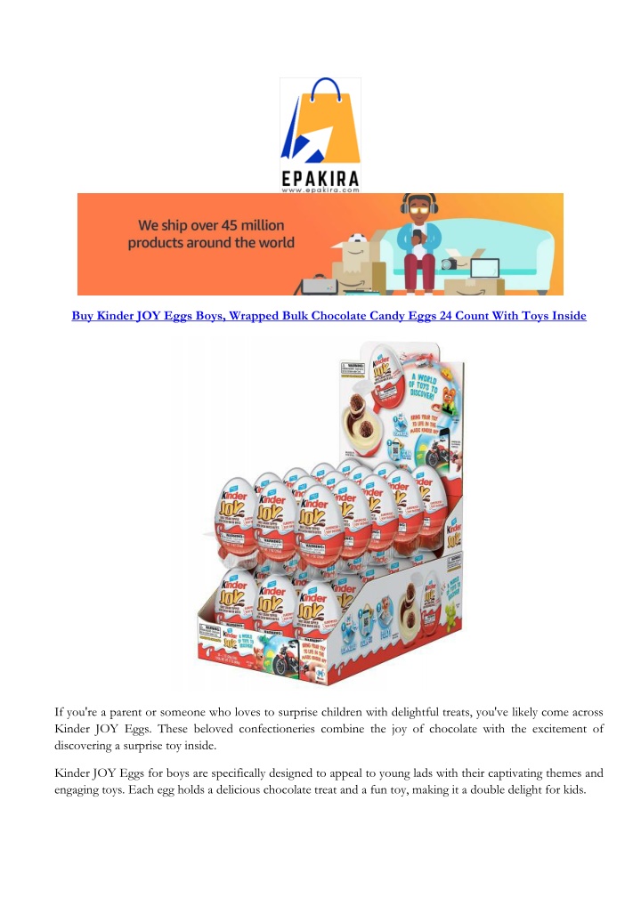 buy kinder joy eggs boys wrapped bulk chocolate n.w