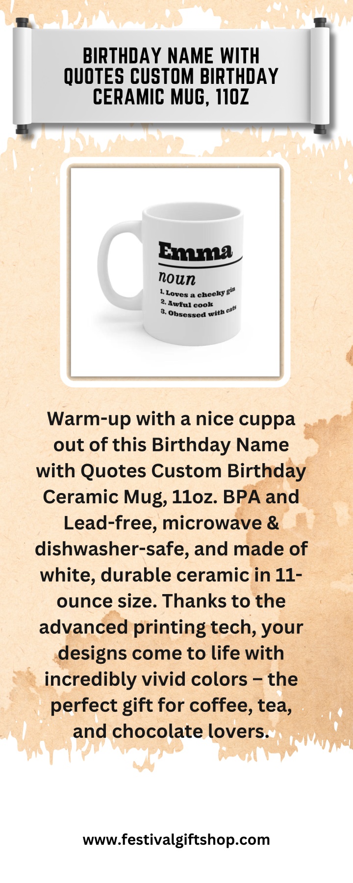 birthday name with quotes custom birthday ceramic n.w