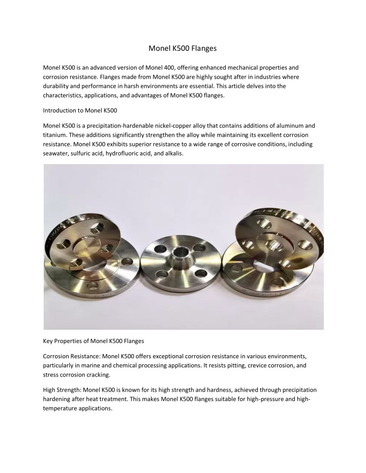 monel k500 flanges n.w
