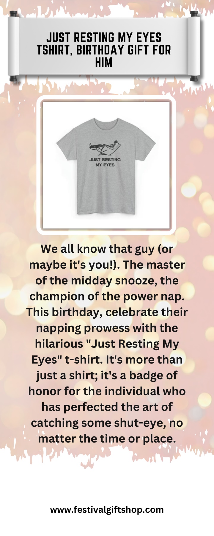 just resting my eyes tshirt birthday gift for him n.w