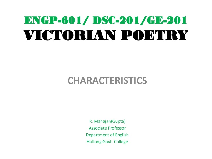 Exploring Victorian Poetry: Sensory Imagery and Social Realism