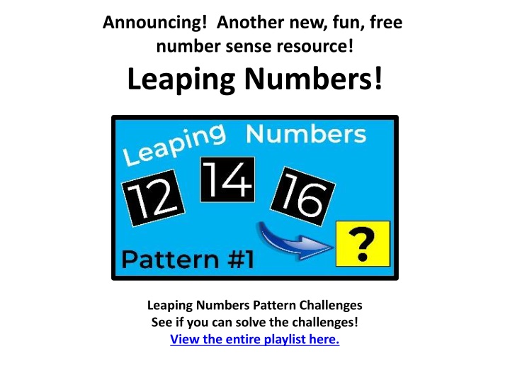 Interactive Number Sense Challenge: Leaping Numbers Pattern