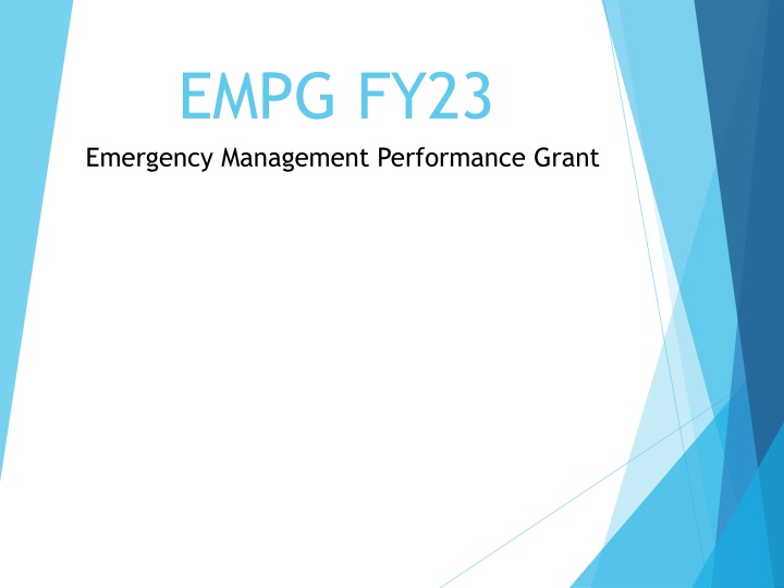 Emergency Management Performance Grant (EMPG) FY23 Overview