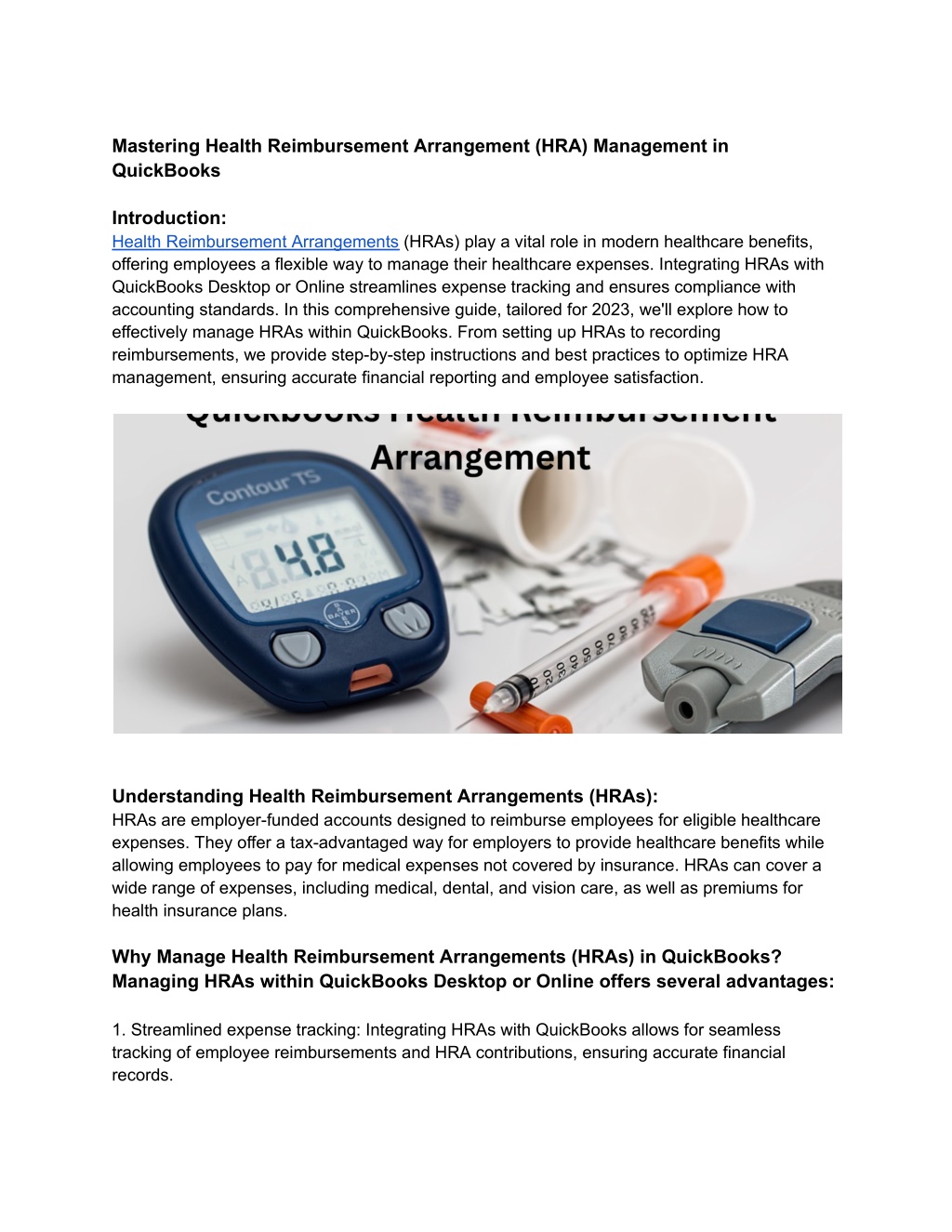 mastering health reimbursement arrangement l.w