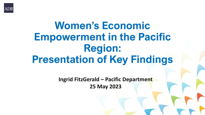 Women's Economic Empowerment in the Pacific Region: Key Findings