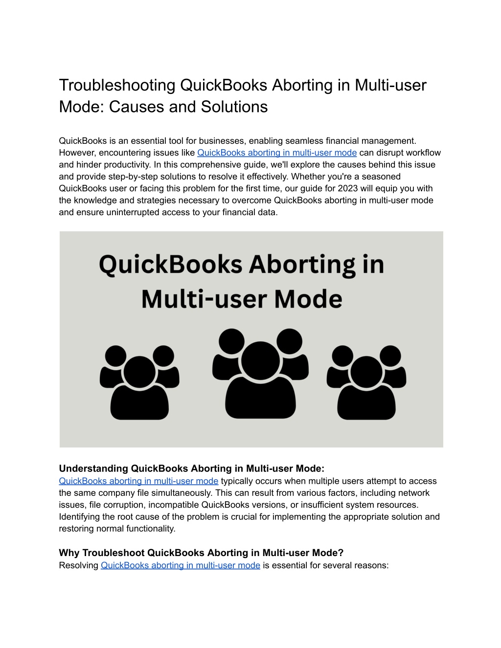 troubleshooting quickbooks aborting in multi user l.w