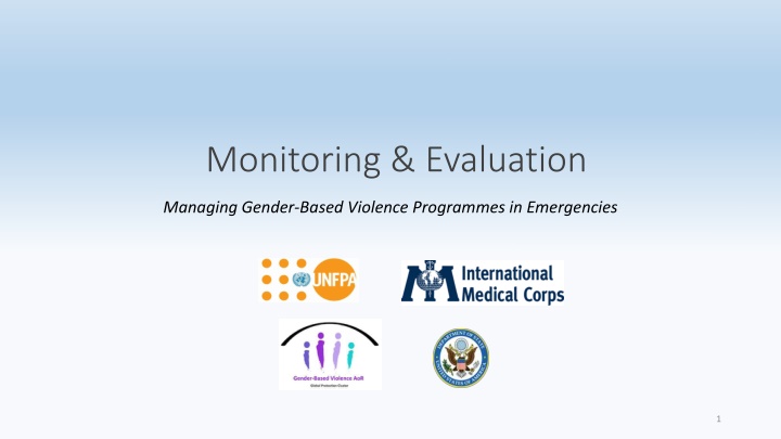 Managing Gender-Based Violence Programmes in Emergencies: Monitoring & Evaluation Essentials