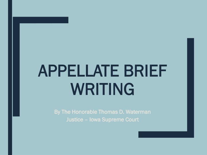 Crafting an Effective Appellate Brief: Strategies for Persuasion and Clarity