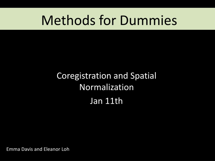 fMRI Coregistration and Spatial Normalization Methods