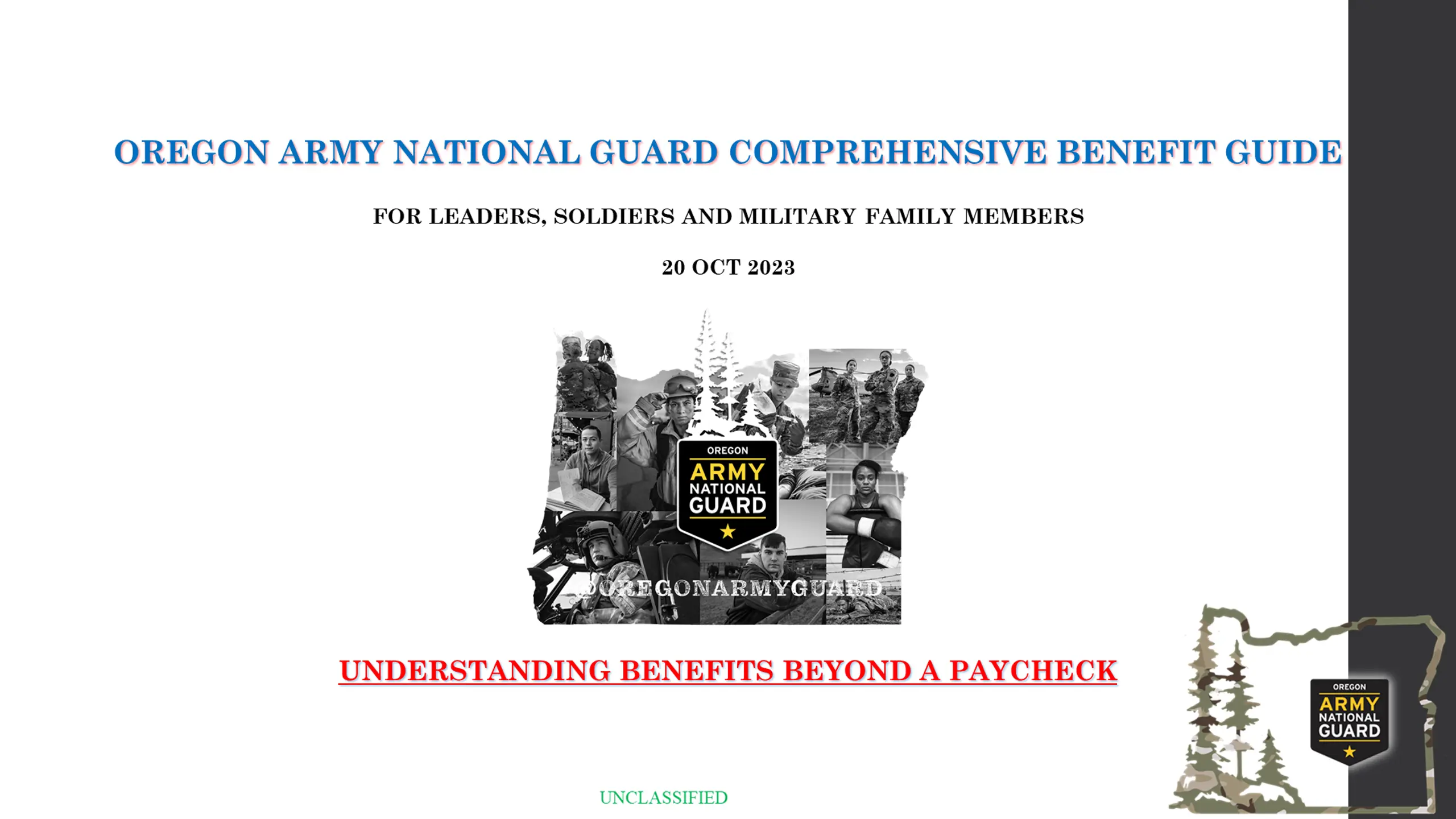 Oregon Army National Guard Comprehensive Benefit Guide