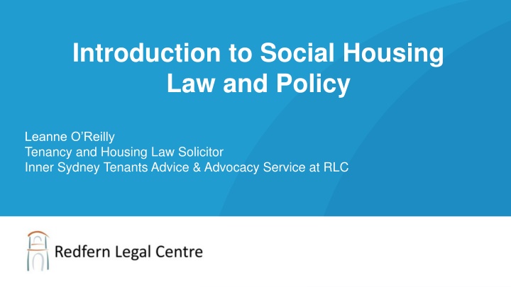 Overview of Social Housing Law and Policy in New South Wales