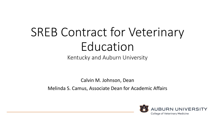 Veterinary Education Contract Between Kentucky and Auburn University