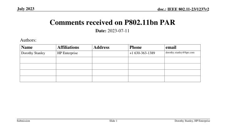 IEEE 802.11-23/1237r2 Comments Review Summary