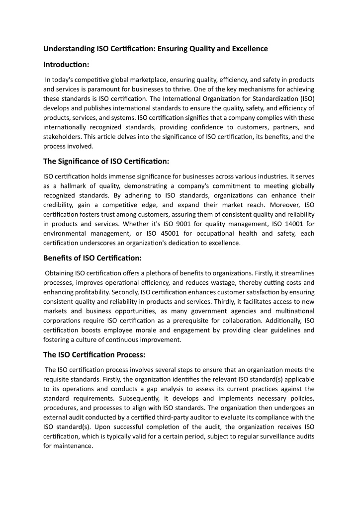 understanding iso certification ensuring quality n.w