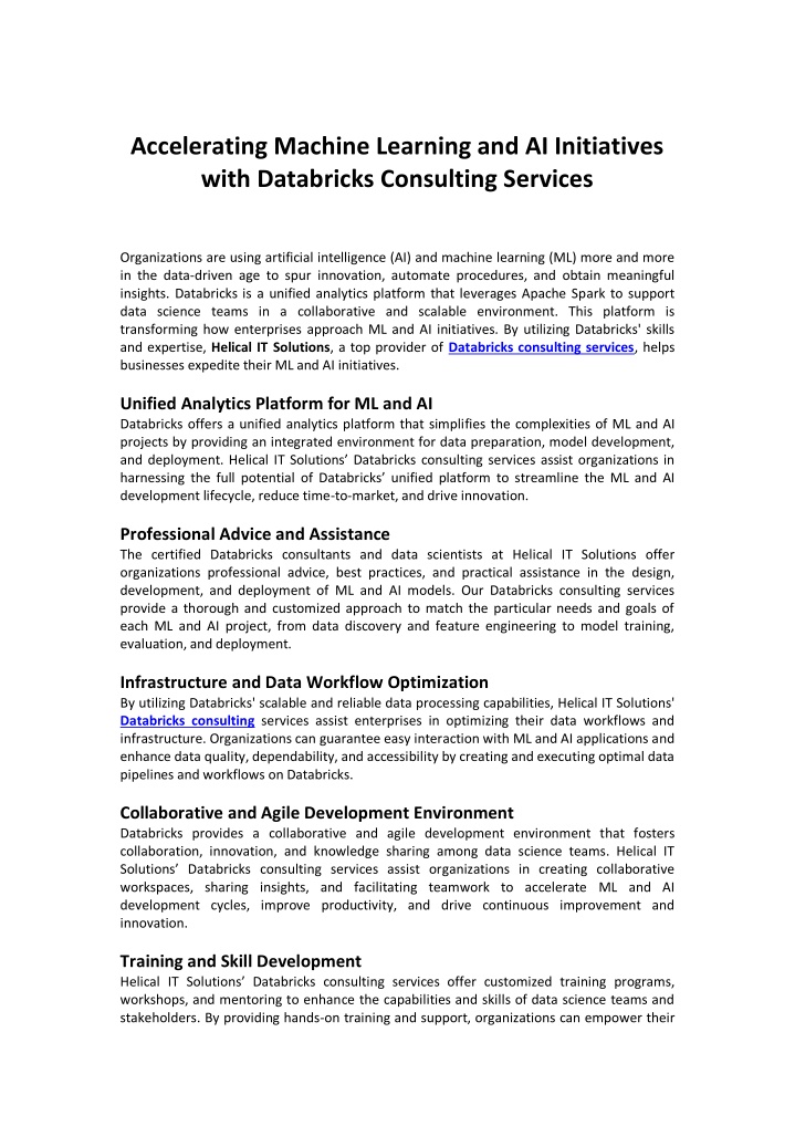 accelerating machine learning and ai initiatives n.w
