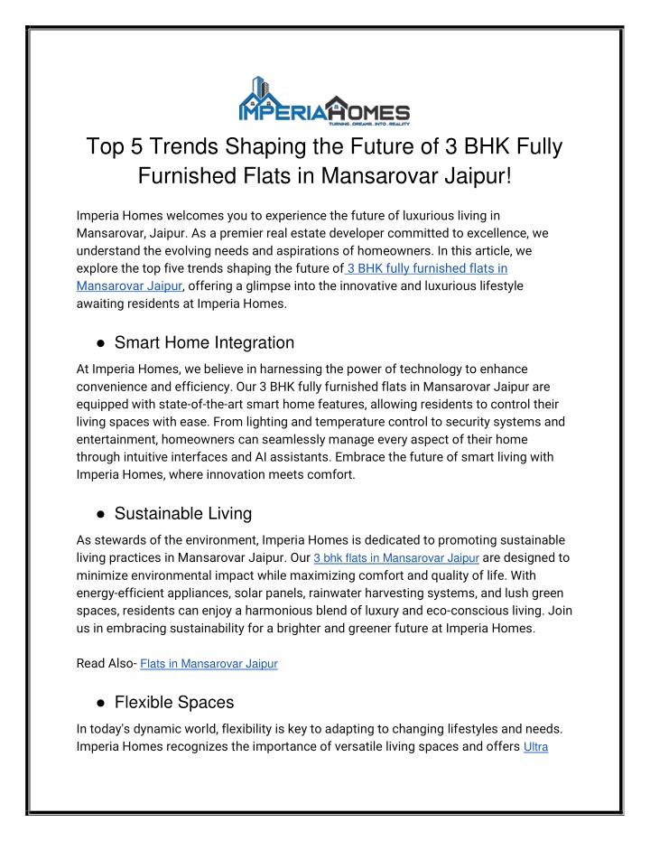 top 5 trends shaping the future of 3 bhk fully n.w