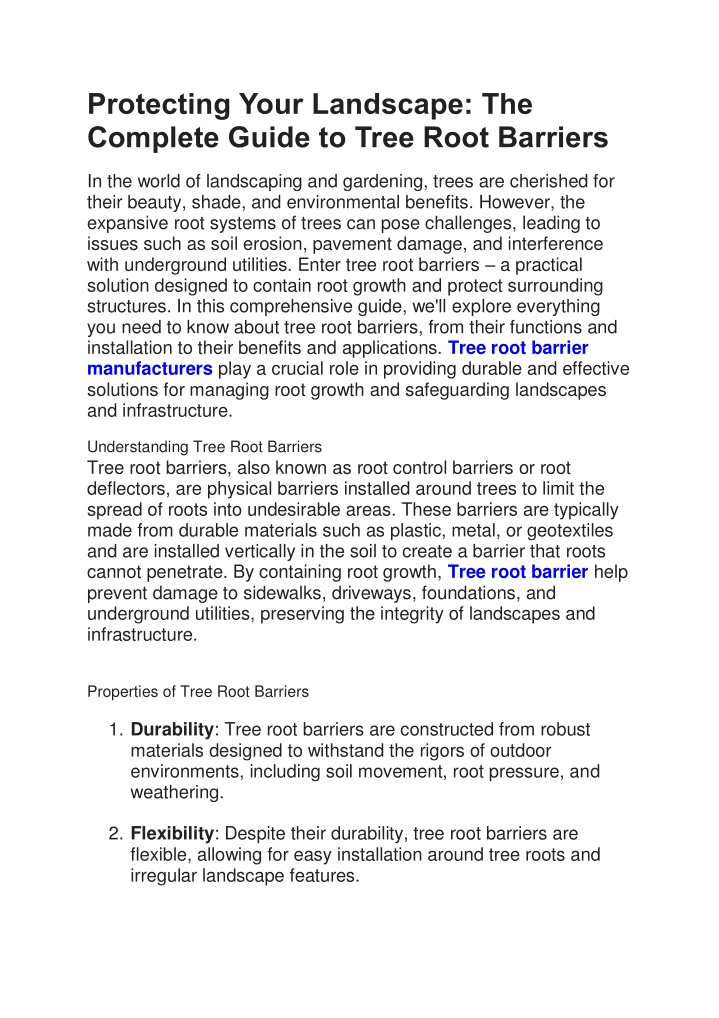 protecting your landscape the complete guide n.w