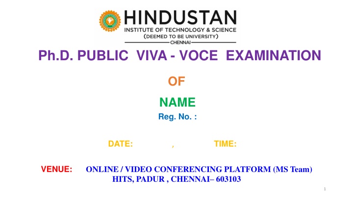 Ph.D. Public Viva Voce Examination - Research Journey Acknowledged