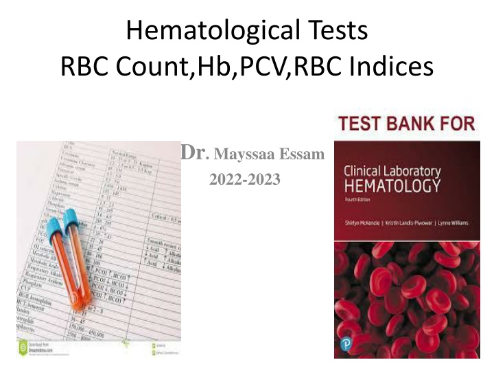 Hemoglobin Tests and Hematocrit in Blood Analysis