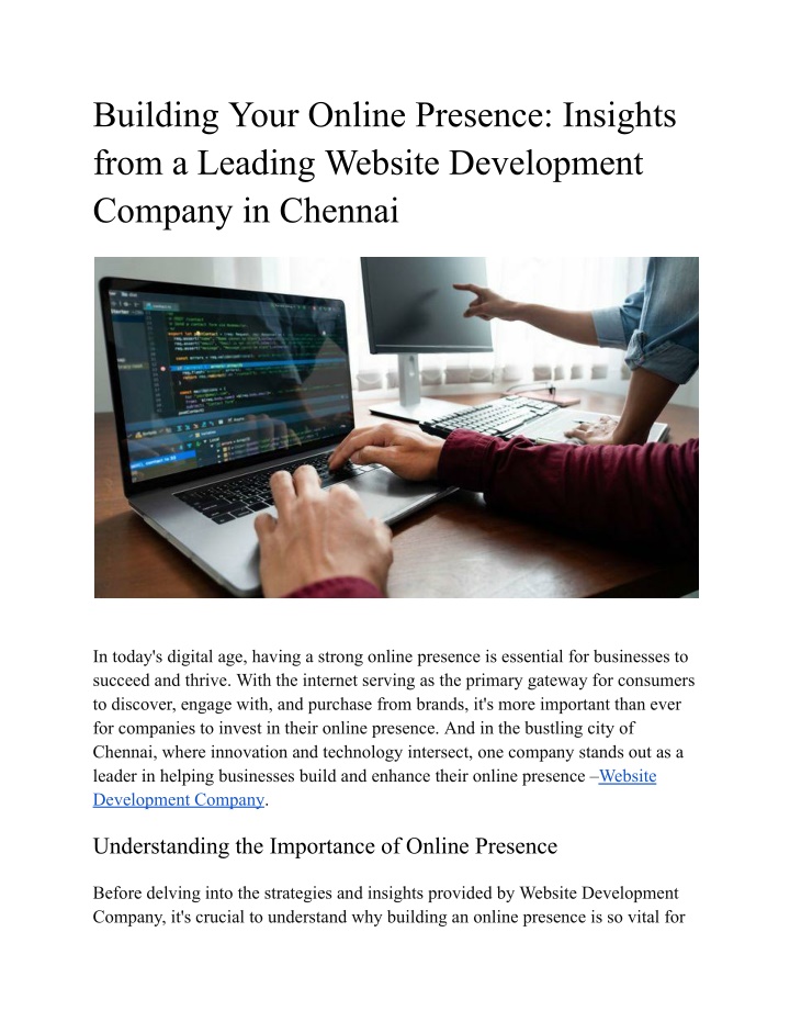 building your online presence insights from n.w