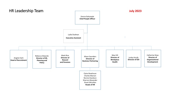 Organizational HR Leadership Team and Strategy Overview