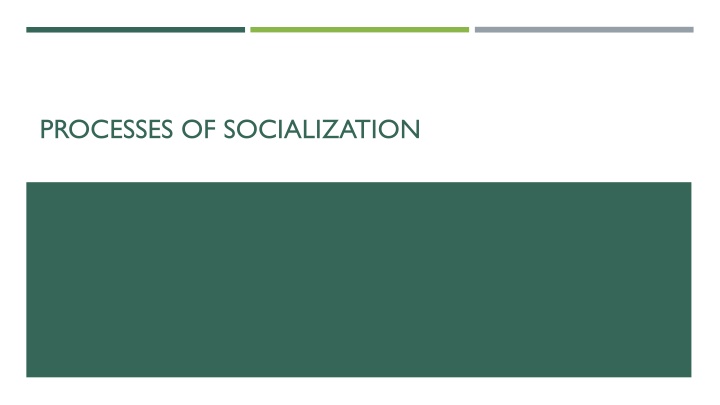 Socialization Processes: Desocialization, Resocialization, Anticipatory Socialization