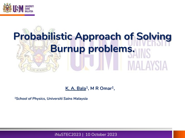 Probabilistic Approach for Solving Burnup Problems in Nuclear Transmutations