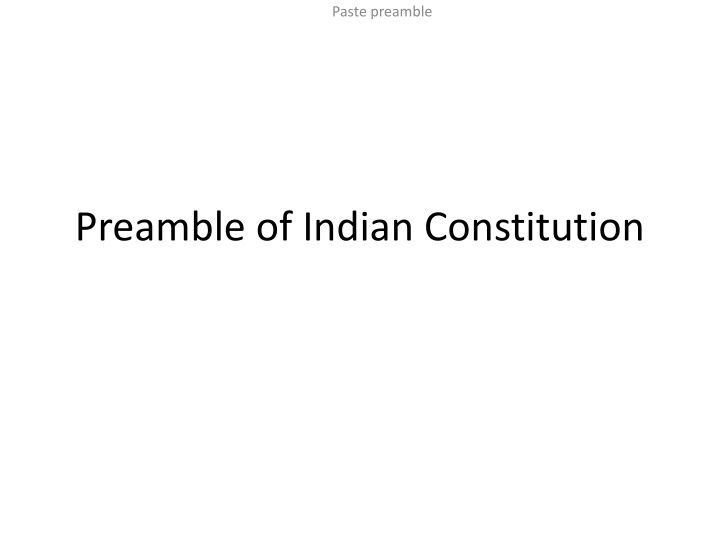 Preamble of Indian Constitution