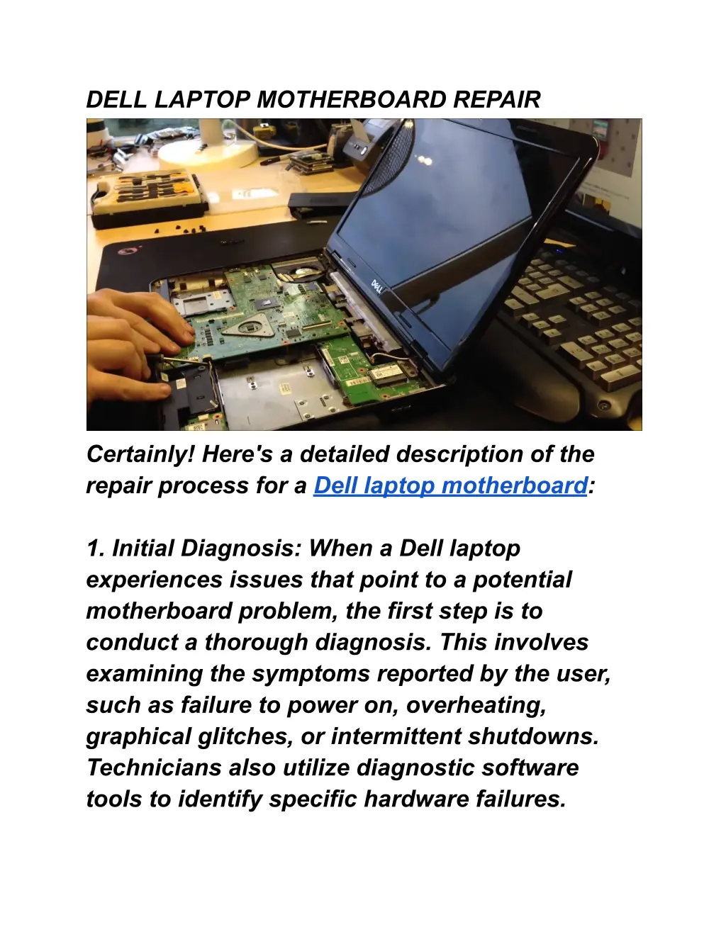 dell laptop motherboard repair n.