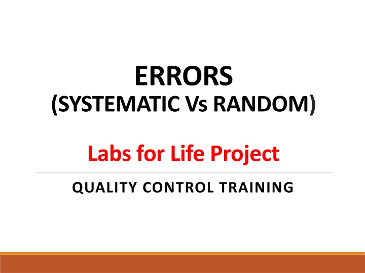 Errors in Quality Control Training