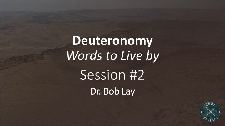 Deuteronomy: Moses' Teachings and Biblical Theology
