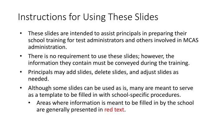 Instructions for Using These Slides