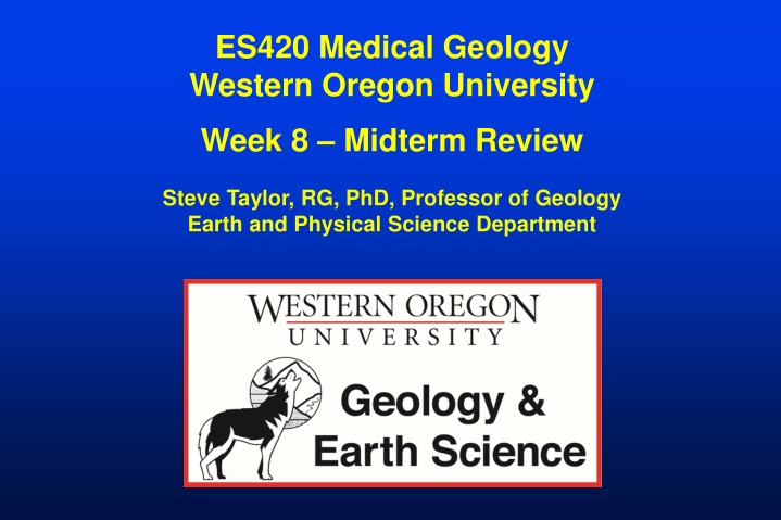Medical Geology and Environmental Health Studies at Western Oregon University
