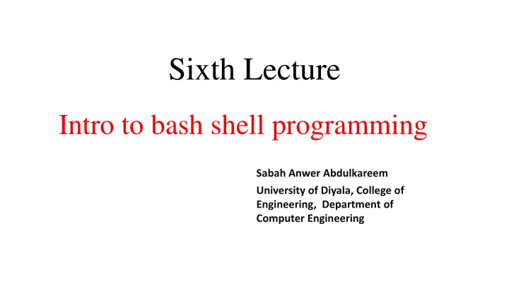 Introduction to Bash Shell Programming
