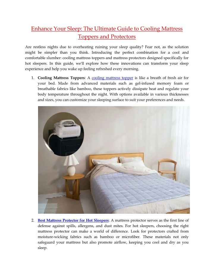 enhance your sleep the ultimate guide to cooling n.w