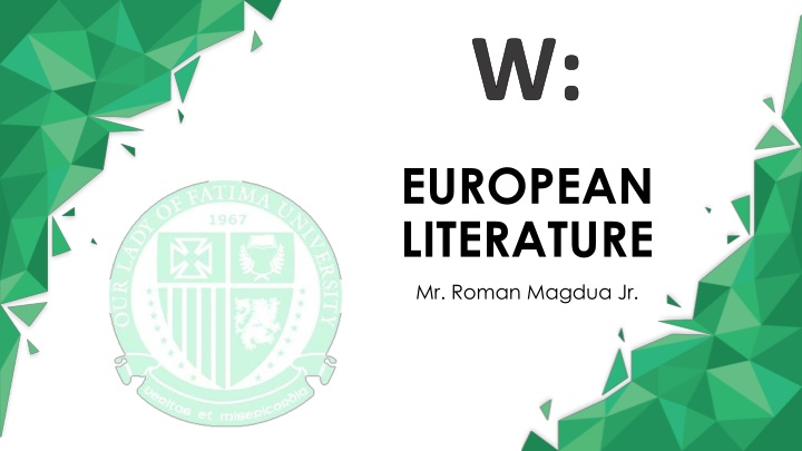 Evolution of European Literature: Greece, Rome, and Beyond
