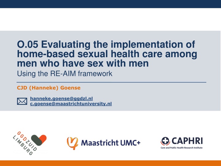 Evaluation of Home-Based Sexual Health Care Implementation Among Men Who Have Sex with Men Using the RE-AIM Framework
