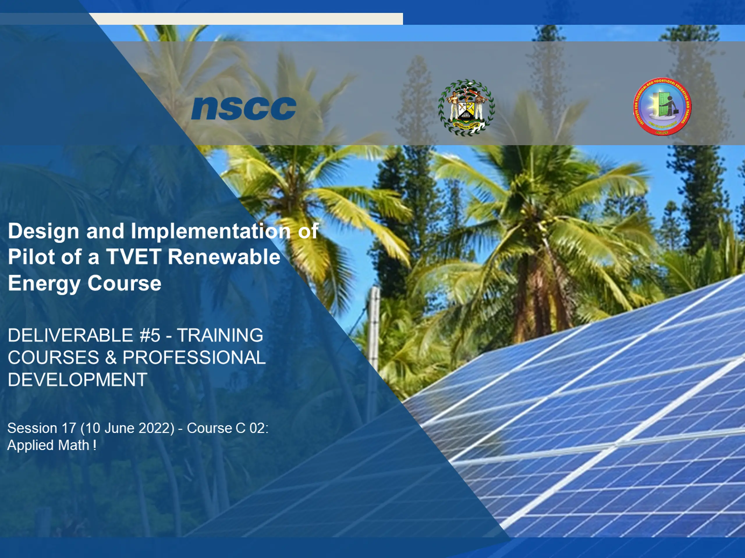 Renewable Energy TVET Pilot Course: Applied Math Training
