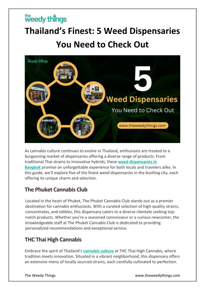 thailand s finest 5 weed dispensaries you need n.w