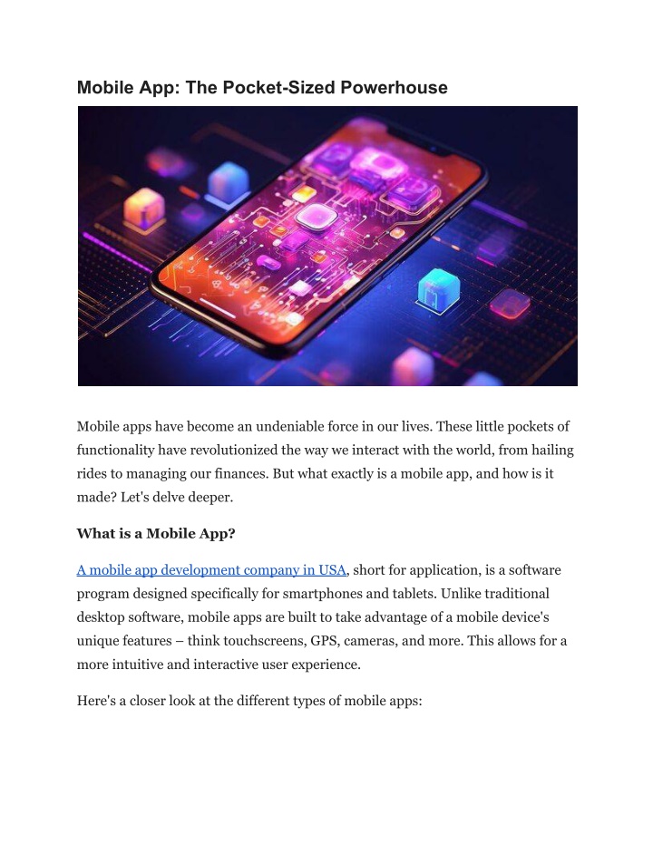 mobile app the pocket sized powerhouse n.w